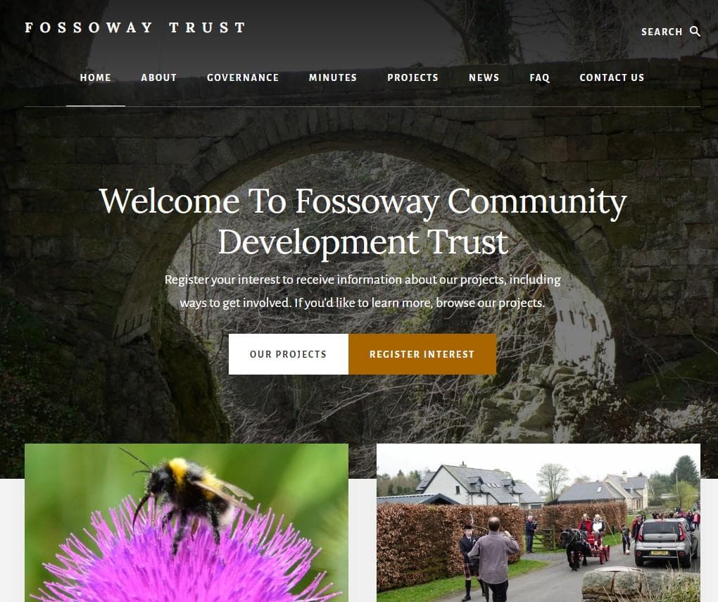 Screenshot of the Fossoway Trust website