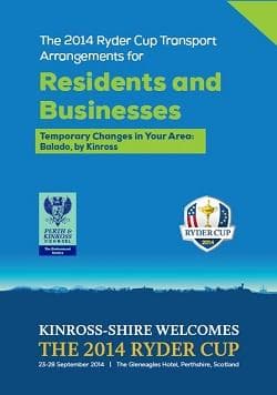 Ryder Cup information poster for residents and businesses