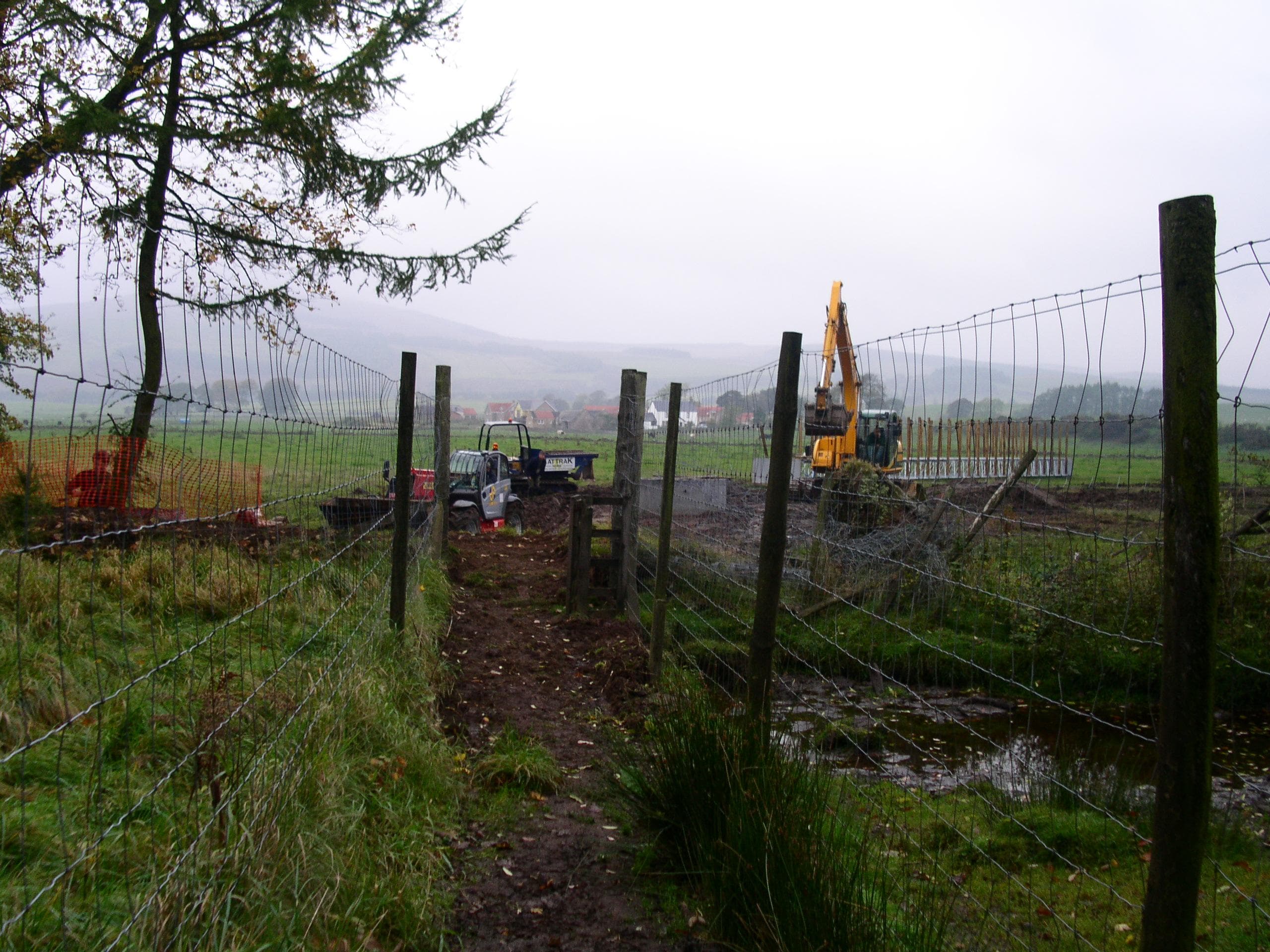 Picture of new foot bridge being built
